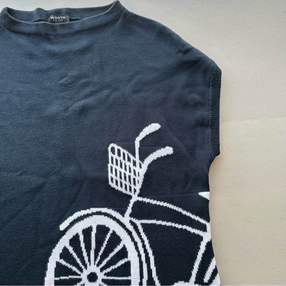 Worth Sleeveless Bicycle Navy Cotton Sweater Large